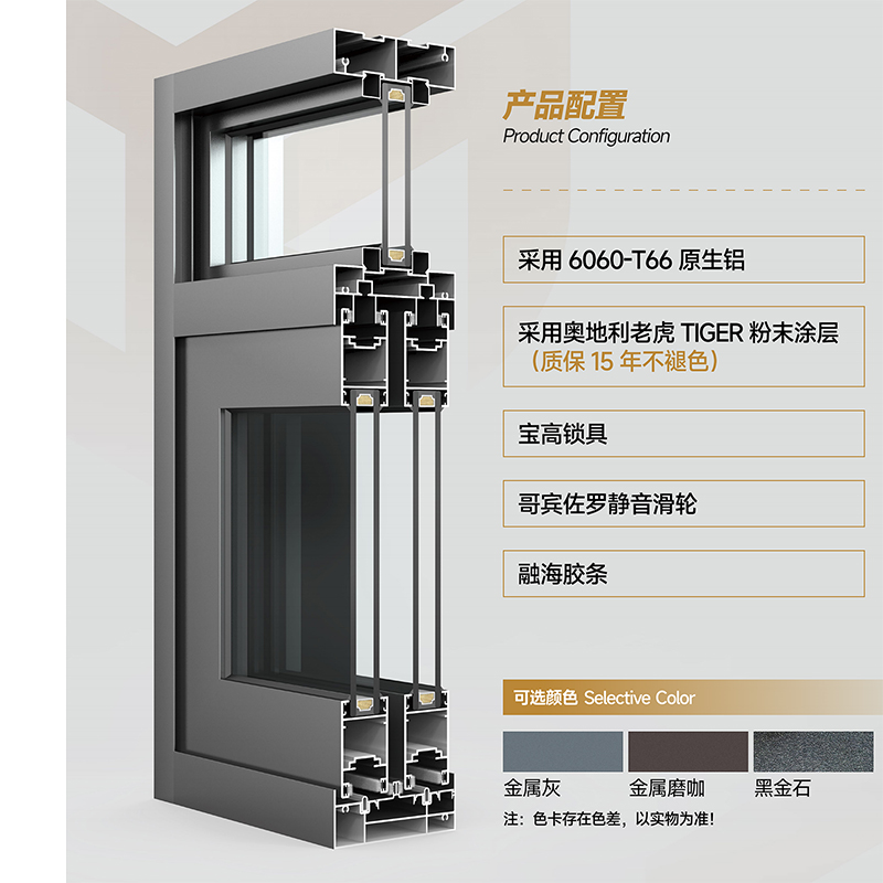 106 重型系统非断桥两轨推拉门